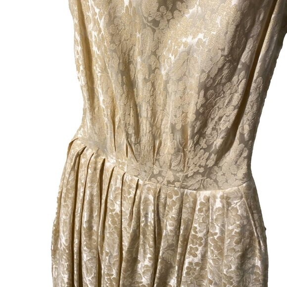 Vintage Satin Damask Wedding Dress - Picture 8 of 11